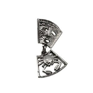 Vintage Sarah Coventry Silver Tone Theater Mask Cancer Zodiac Crab One Earring